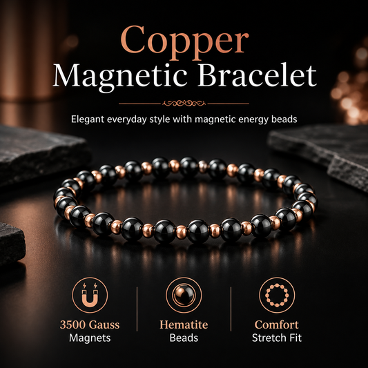 3500 Gauss Magnetic Beads Hematite Wealth Attraction and Energy Protection Bracelet-YAO