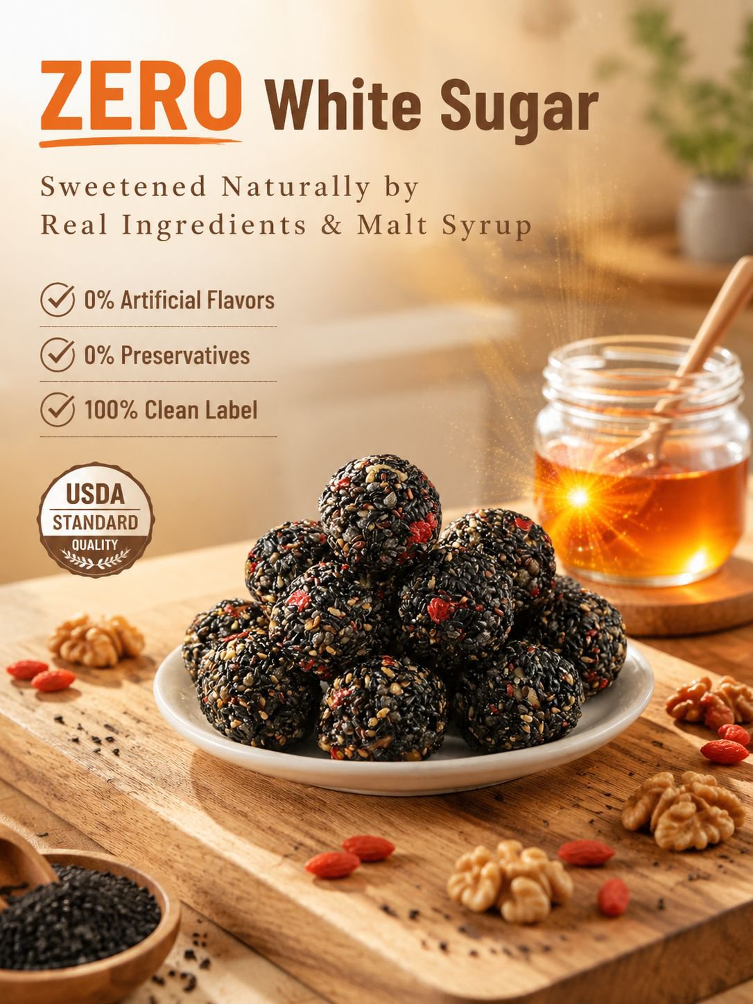Black Sesame Walnut Date Bites-YAO