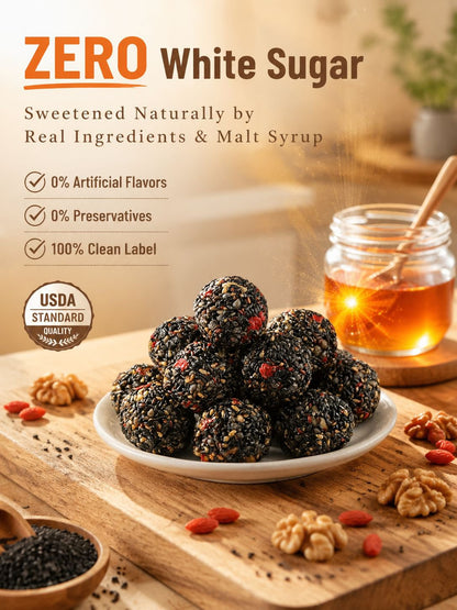 Black Sesame Walnut Date Bites-YAO