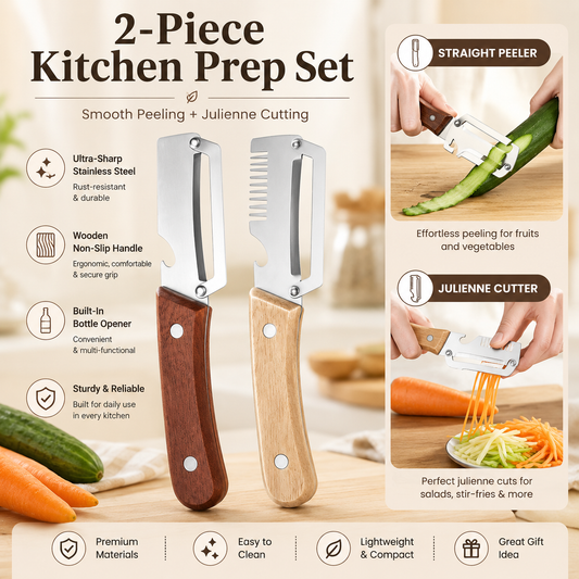 2-Piece Multifunctional Vegetable Peeler Set-save both time and labour-YAO