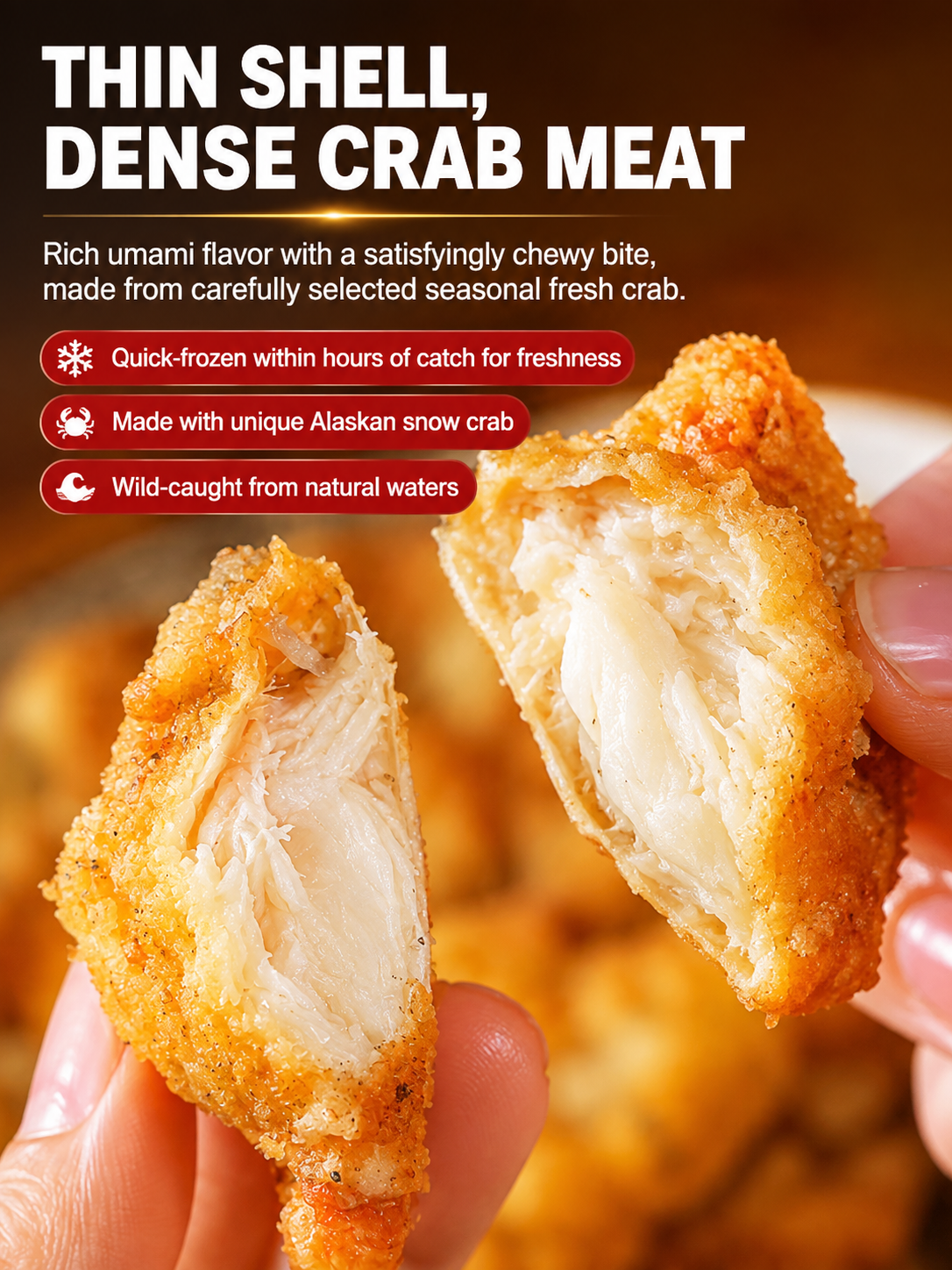 🦀Golden Crispy Crab - Pure crab meat, rich texture and intense flavor-YAO