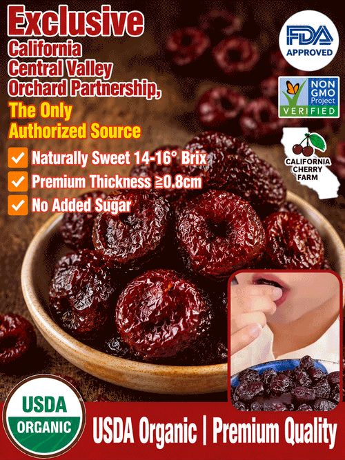 🍒Dried Sour Cherry Snacks, Natural Pitted Fruit Treats-YAO