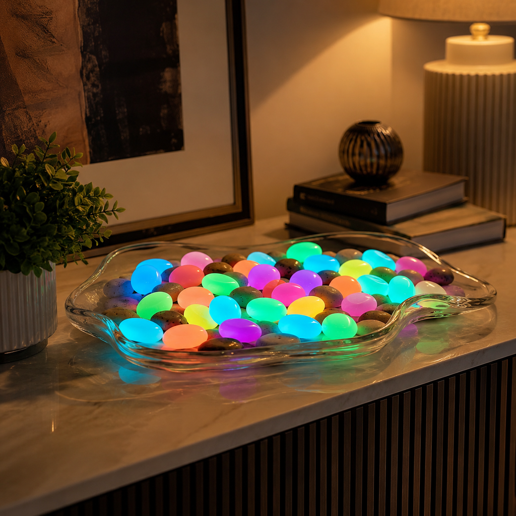 Luminous pebbles, with a diameter of 1 cm, suitable for garden paths, fish tanks, courtyards, lawns, and starry sky lighting.-YAO