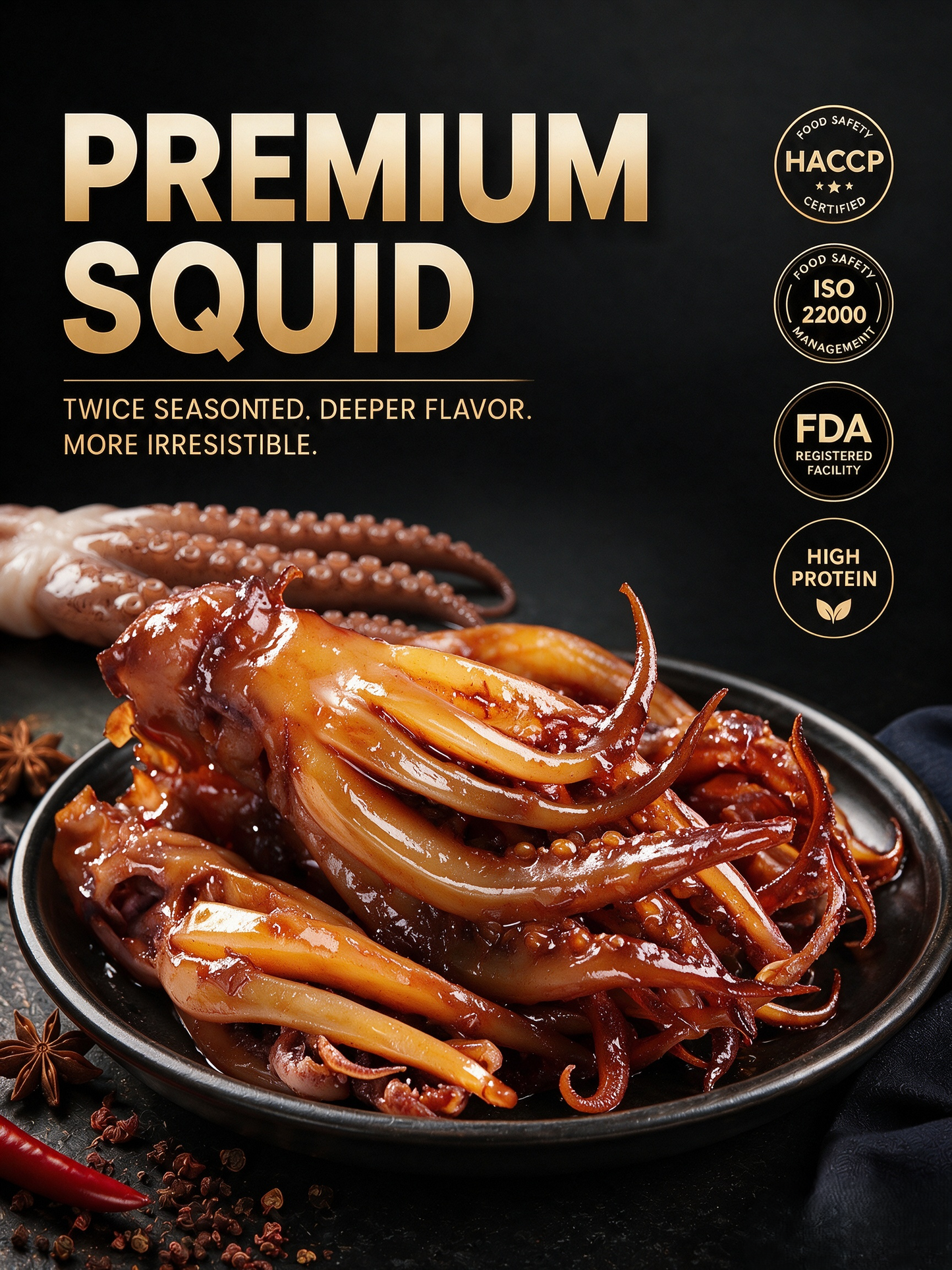 🦑BBQ Roasted Whole Squid Snack – Ready to Eat, Individually Wrapped-YAO