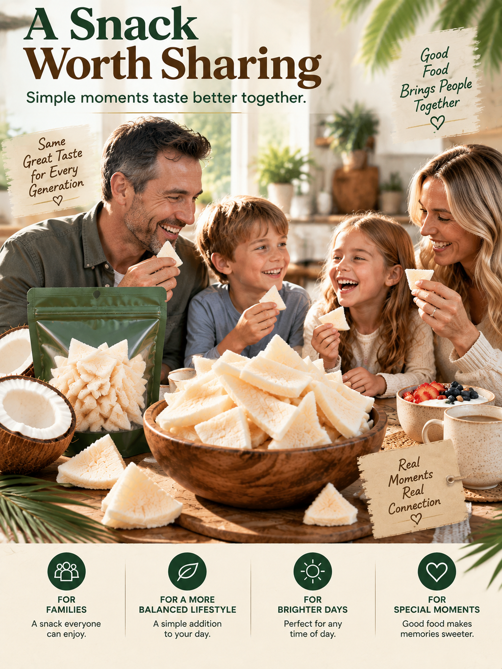 Thick-Cut Coconut Wedges Real Coconut Meat Tropical Snack-TTR