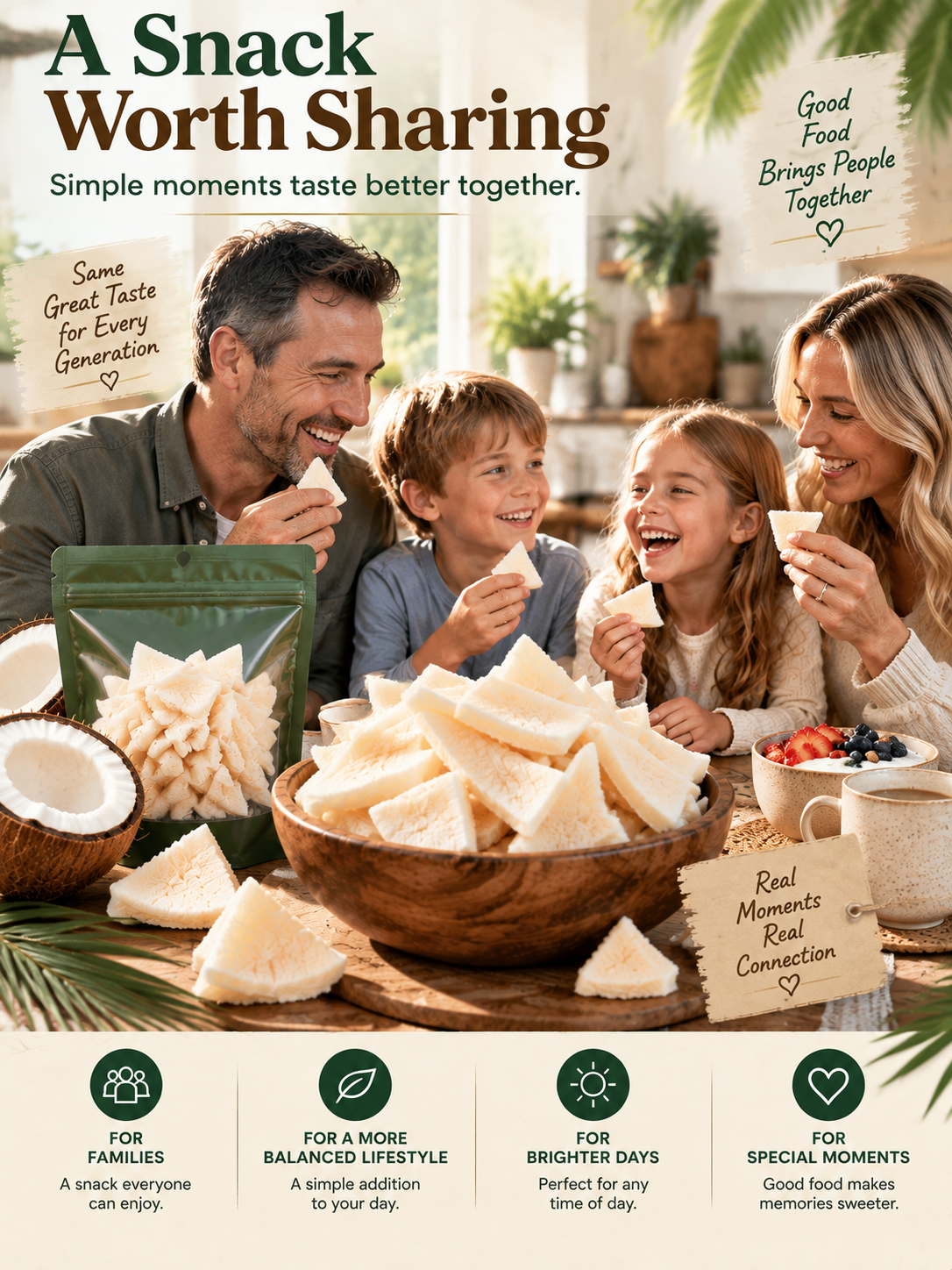 Thick-Cut Coconut Wedges Real Coconut Meat Tropical Snack-TTR