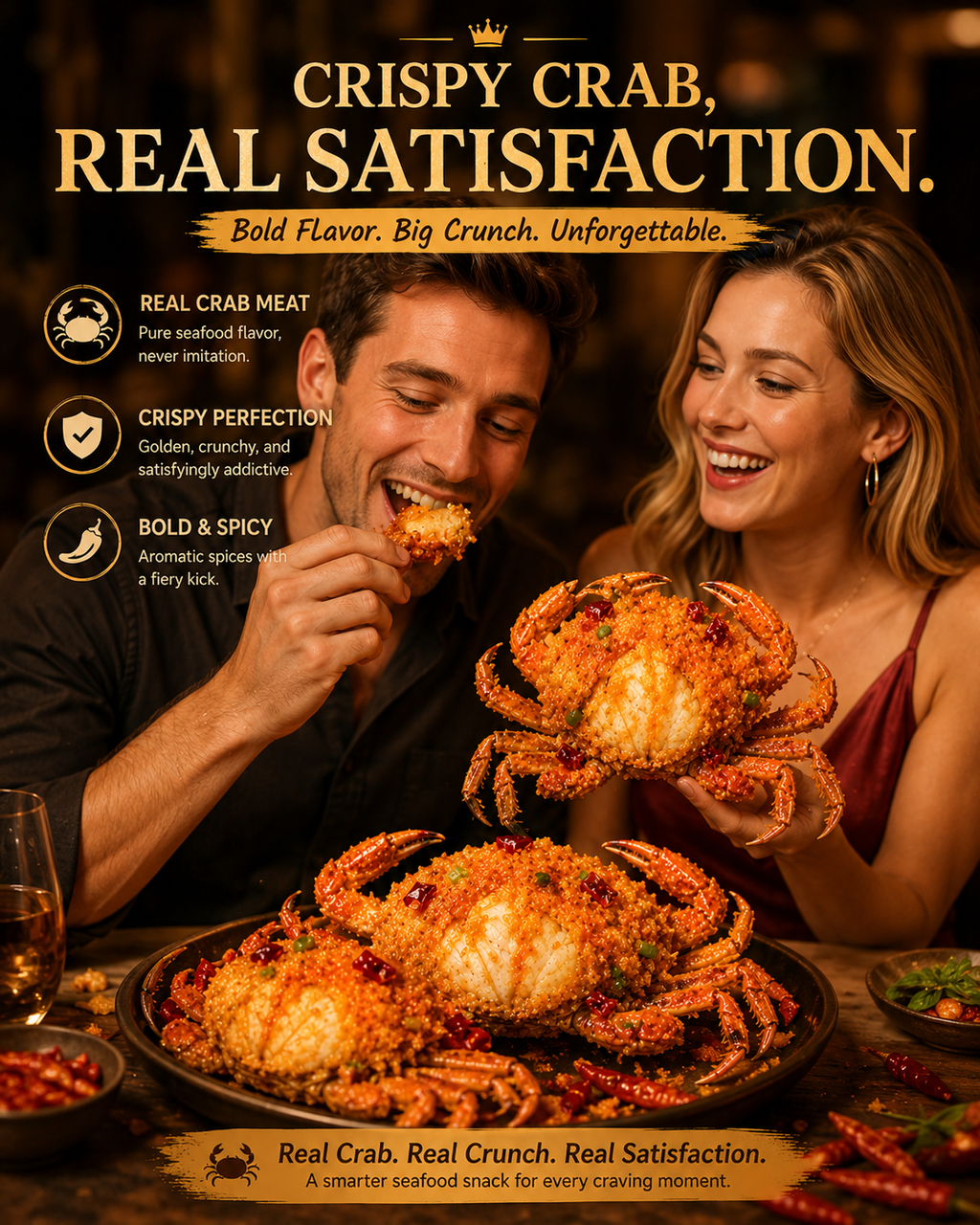 🦀Golden Crispy Crab - Pure crab meat, rich texture and intense flavor-YAO