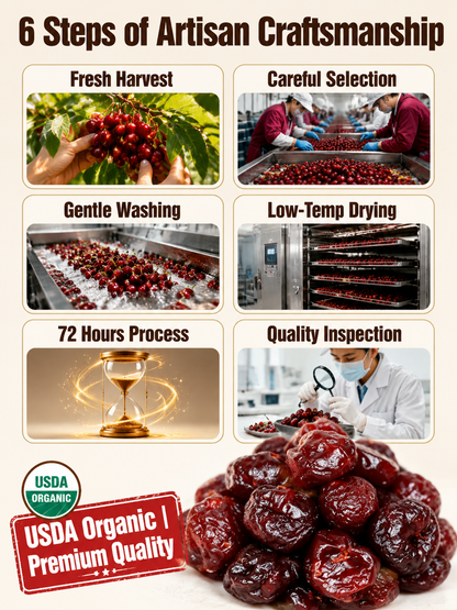 🍒Dried Sour Cherry Snacks, Natural Pitted Fruit Treats-YAO