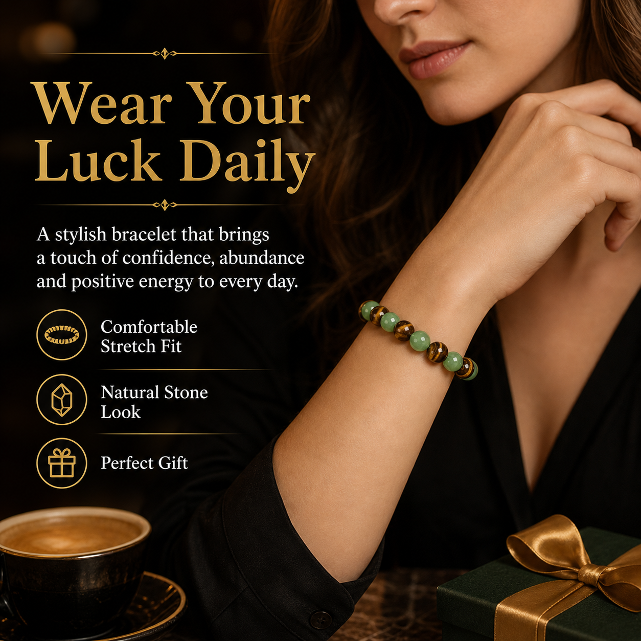 Green Dongling Jade Tiger Eye Stone Fortune-Taking Bracelet ， Protection Bracelet-YAO