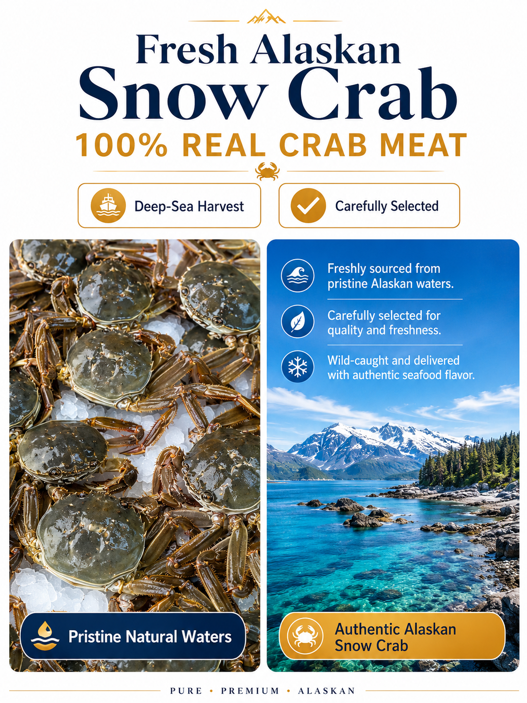 🦀Golden Crispy Crab - Pure crab meat, rich texture and intense flavor-YAO