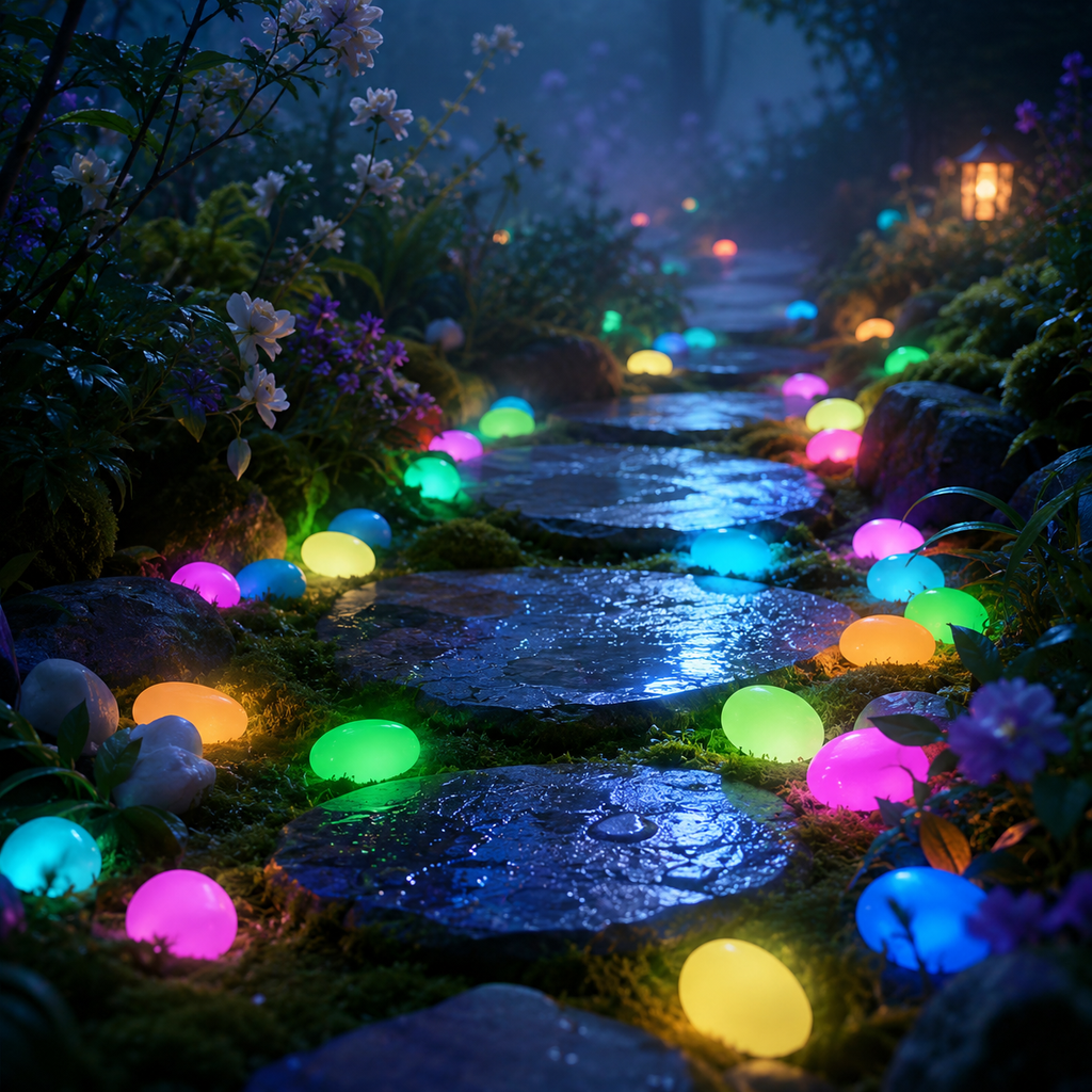 Luminous pebbles, with a diameter of 1 cm, suitable for garden paths, fish tanks, courtyards, lawns, and starry sky lighting.-YAO