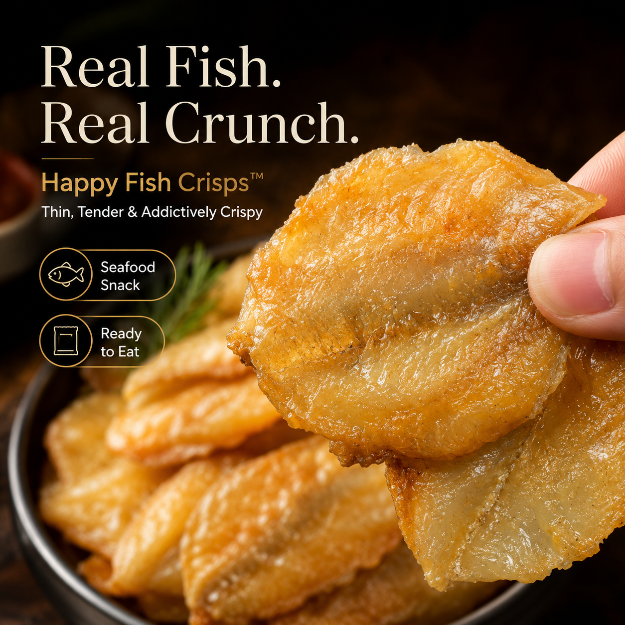 Happy Fish Crisps™ – A Light, Crispy & High-Protein Seafood Snack Made for Every Craving-YAO