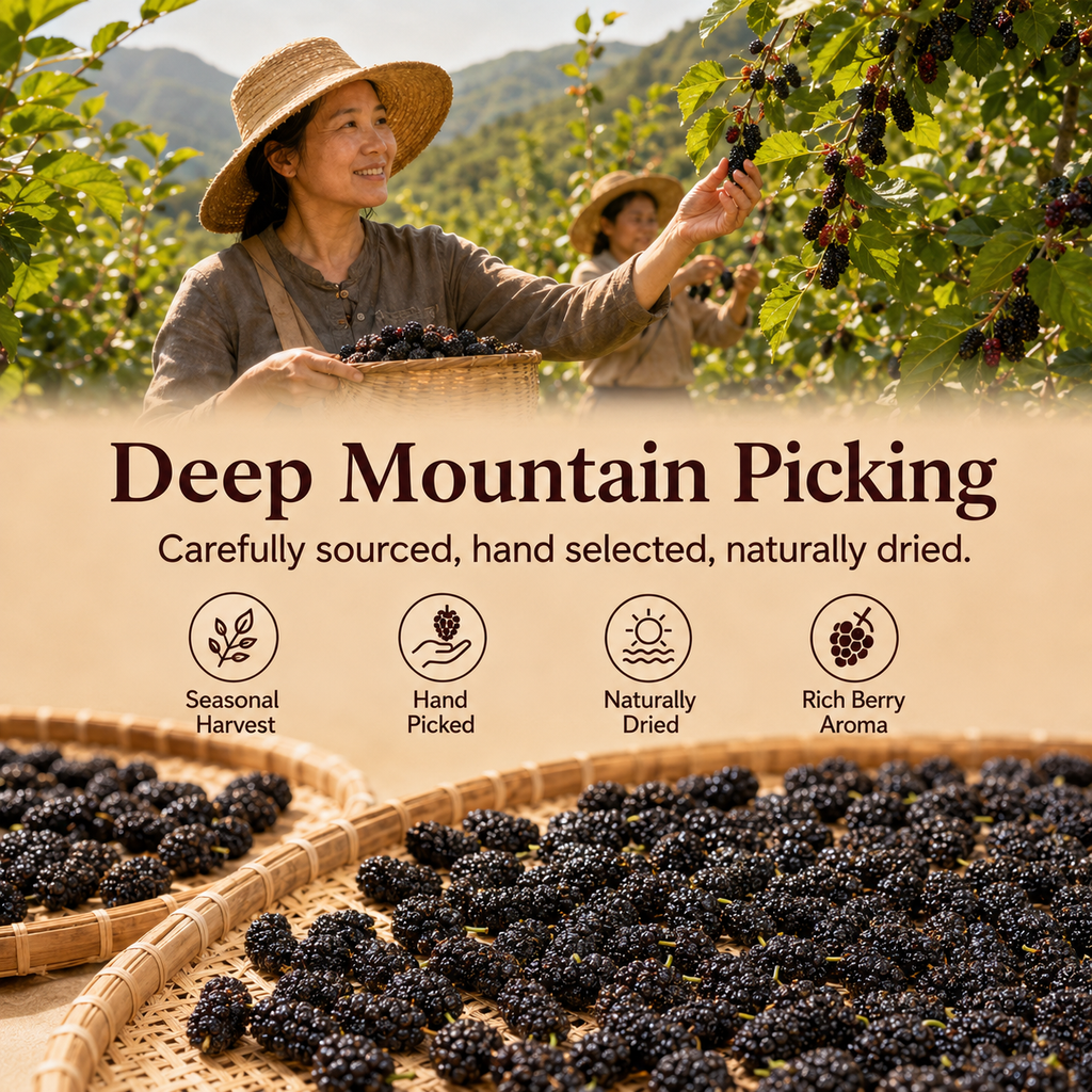 Dried Mulberries – Nourish Liver & Kidney, Darken Hair, Perfect for Night Owls-YAO