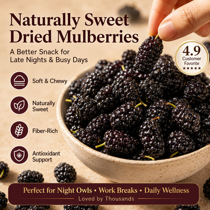 Dried Mulberries – Nourish Liver & Kidney, Darken Hair, Perfect for Night Owls-YAO